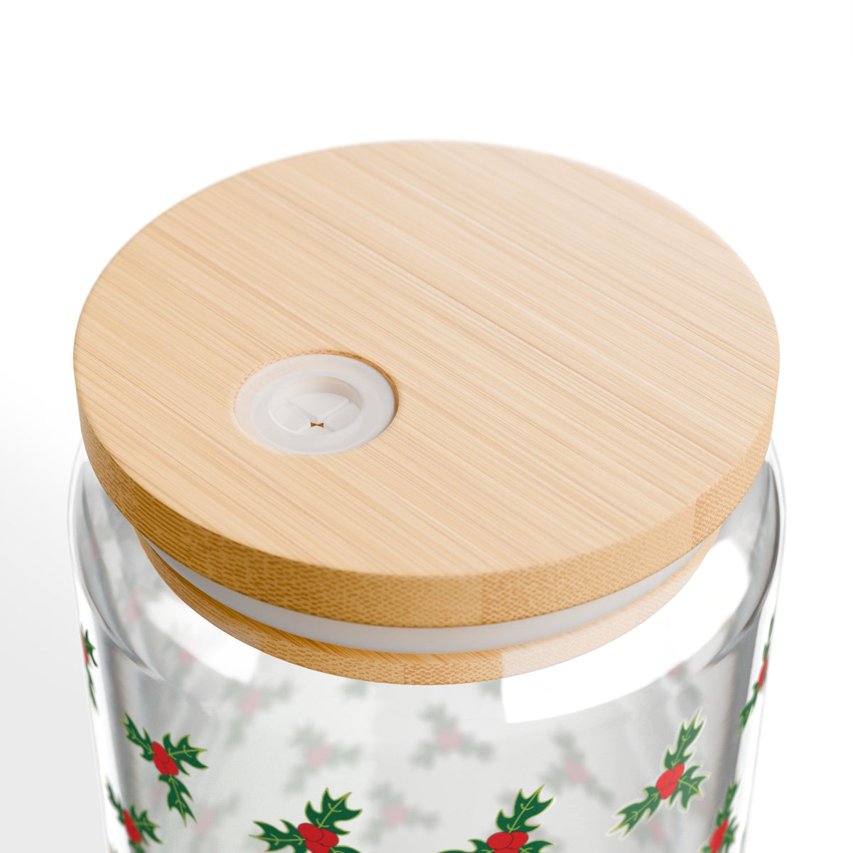 Holly Berry Pattern Sipper Glass