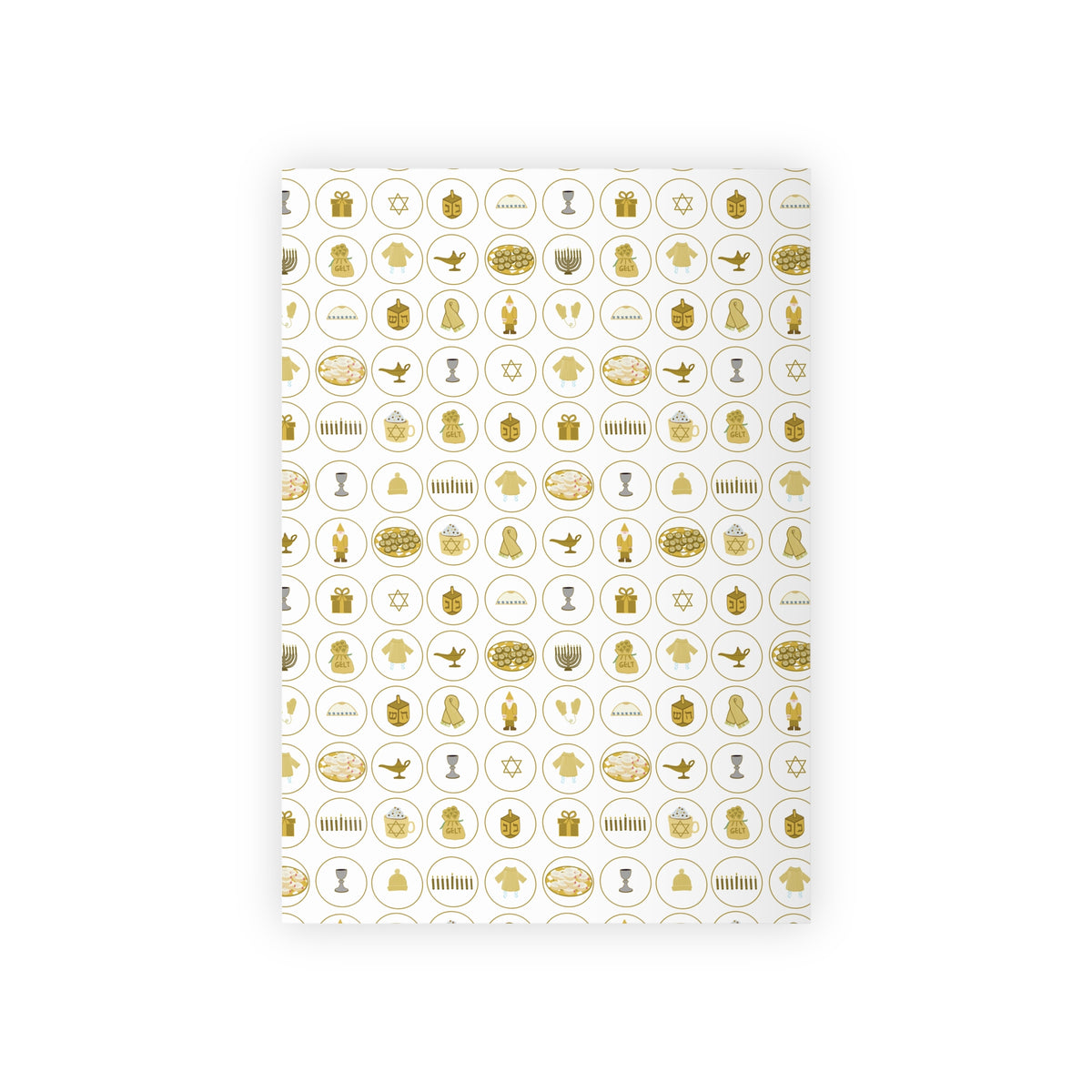 Chanukah Gift Wrapping Paper Roll – Elegant Gold Celebration motif patterns