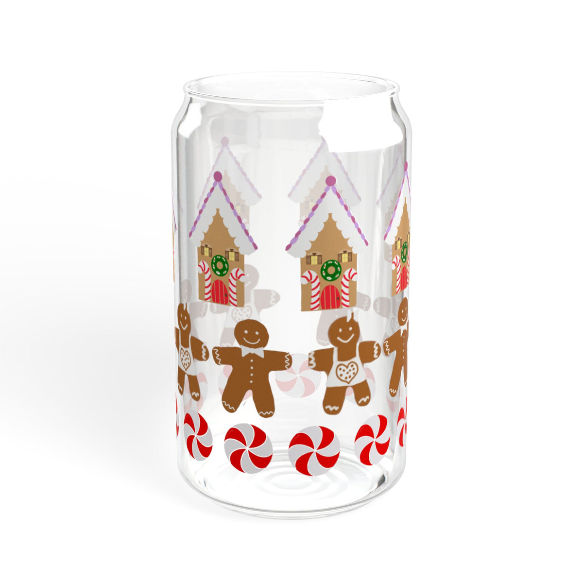 Gingerbread Houses and Cookies Sipper Glass
