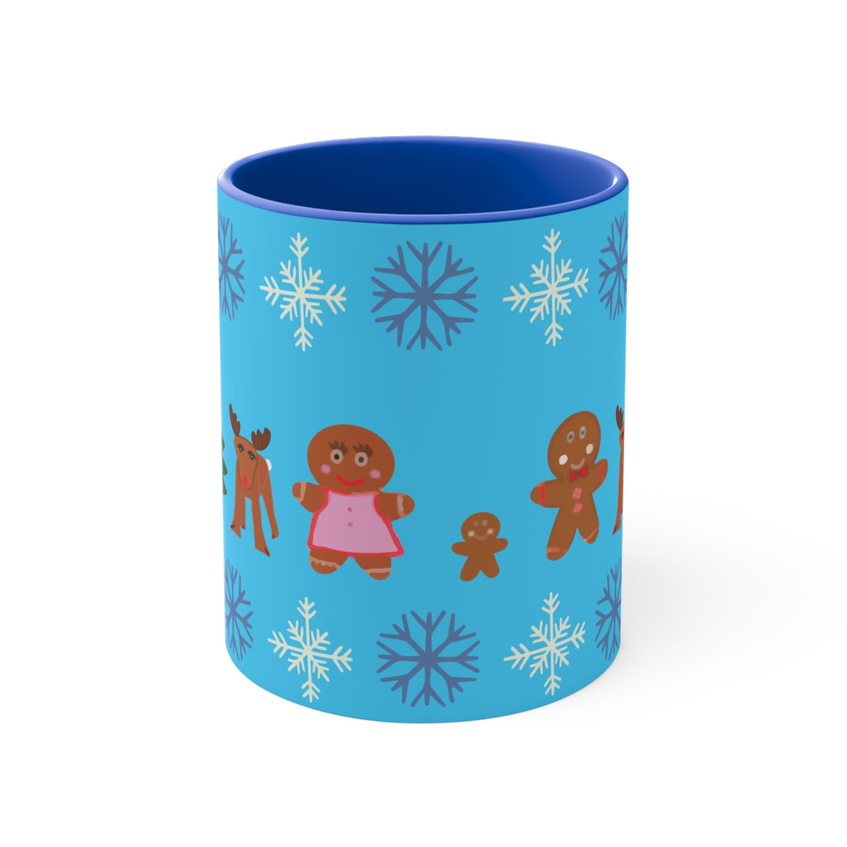 Gingerbread Family and Snowflake Holiday Mug