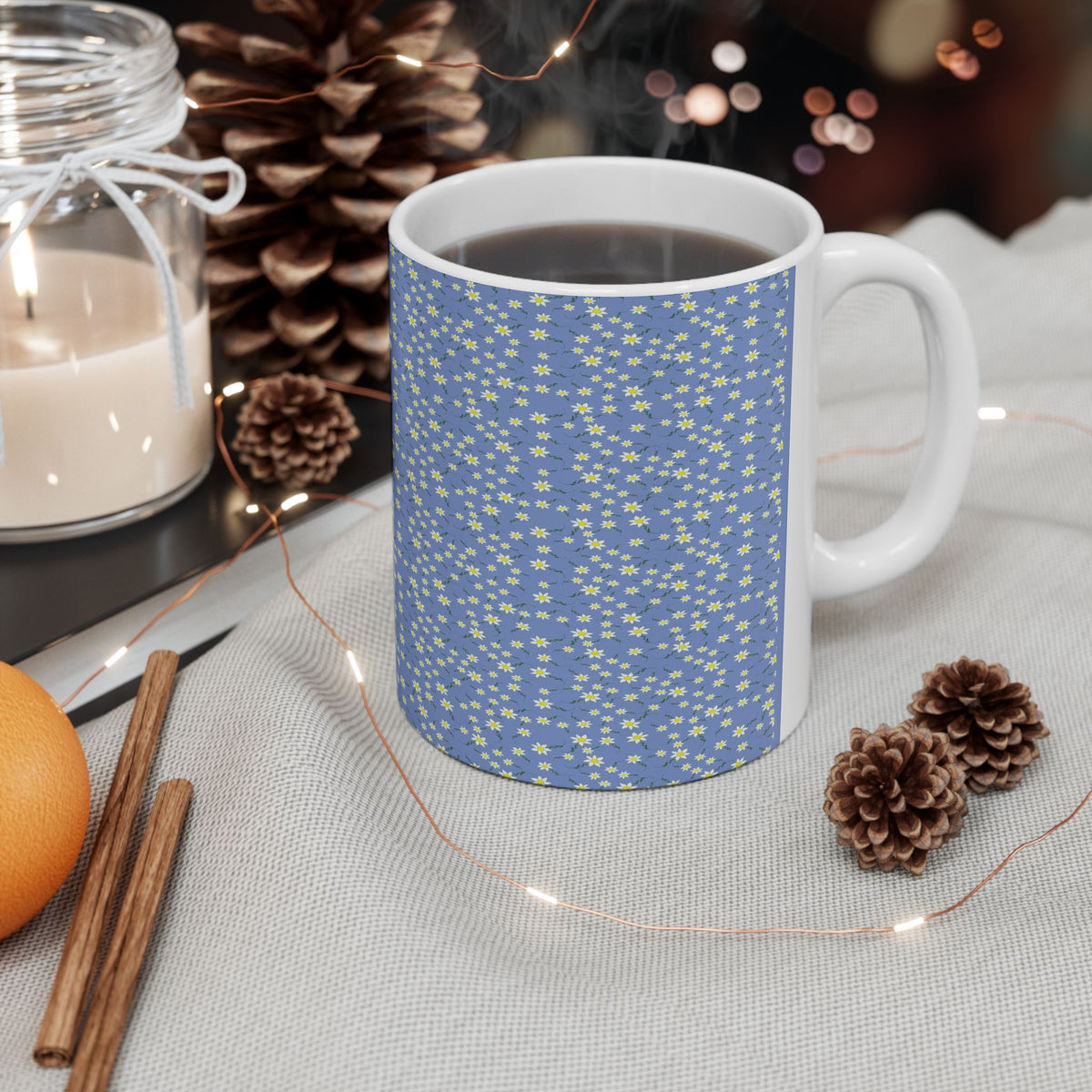 Mini Daisy Pattern Mug | Ceramic Coffee Cup