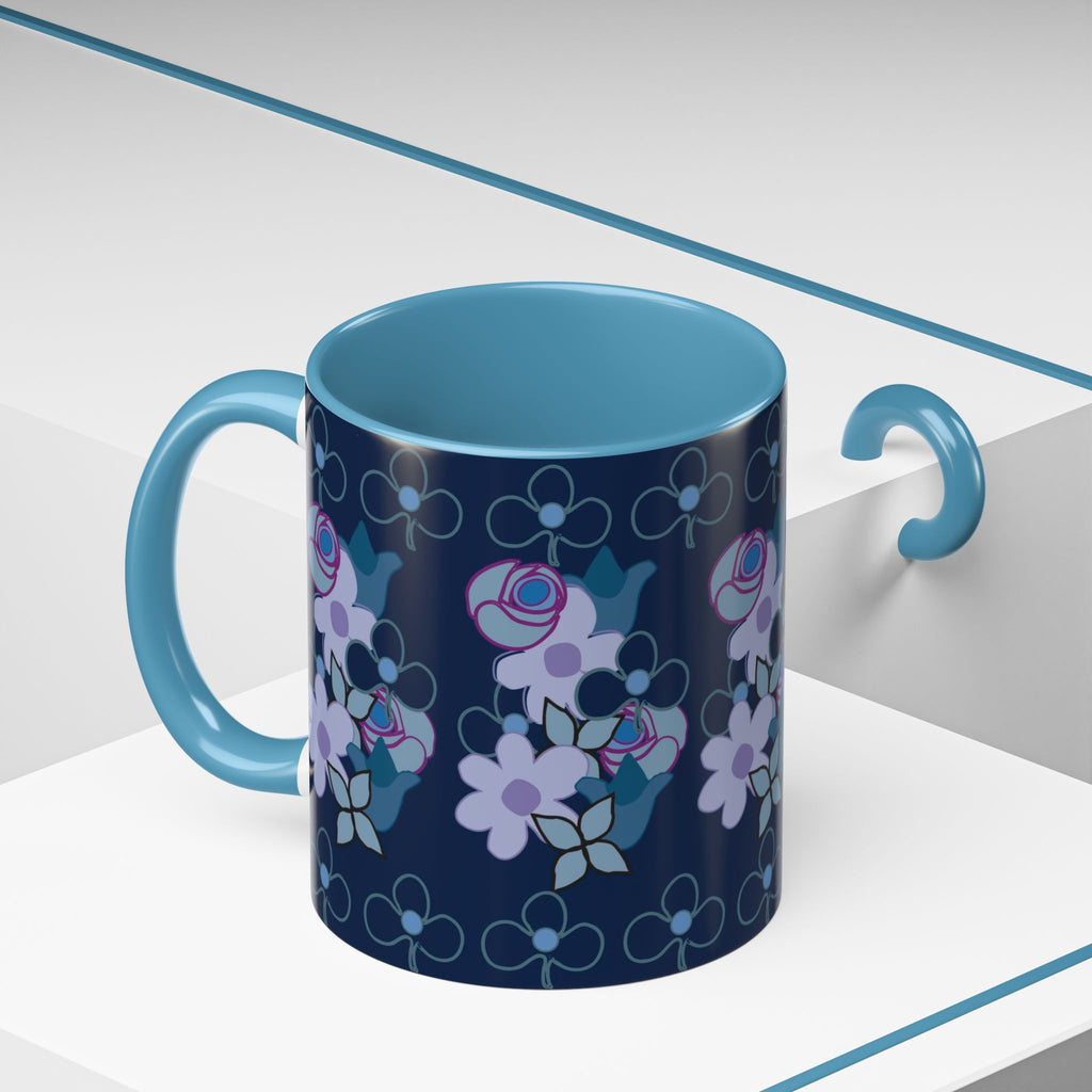 Floral Accent Coffee Mug, Elegant Tea Cup, Gift for Her, Rose Design Mug, Home Decor Coffee Cup, Birthday Present, Flower Lover Gift