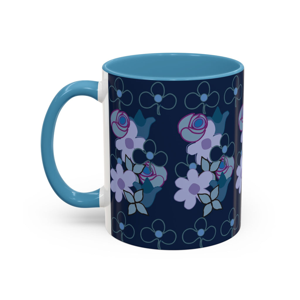 Floral Accent Coffee Mug, Elegant Tea Cup, Gift for Her, Rose Design Mug, Home Decor Coffee Cup, Birthday Present, Flower Lover Gift