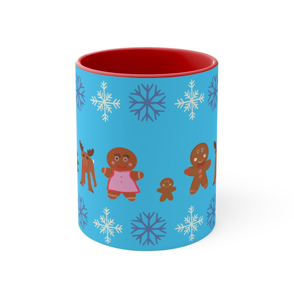 Gingerbread Family and Snowflake Holiday Mug