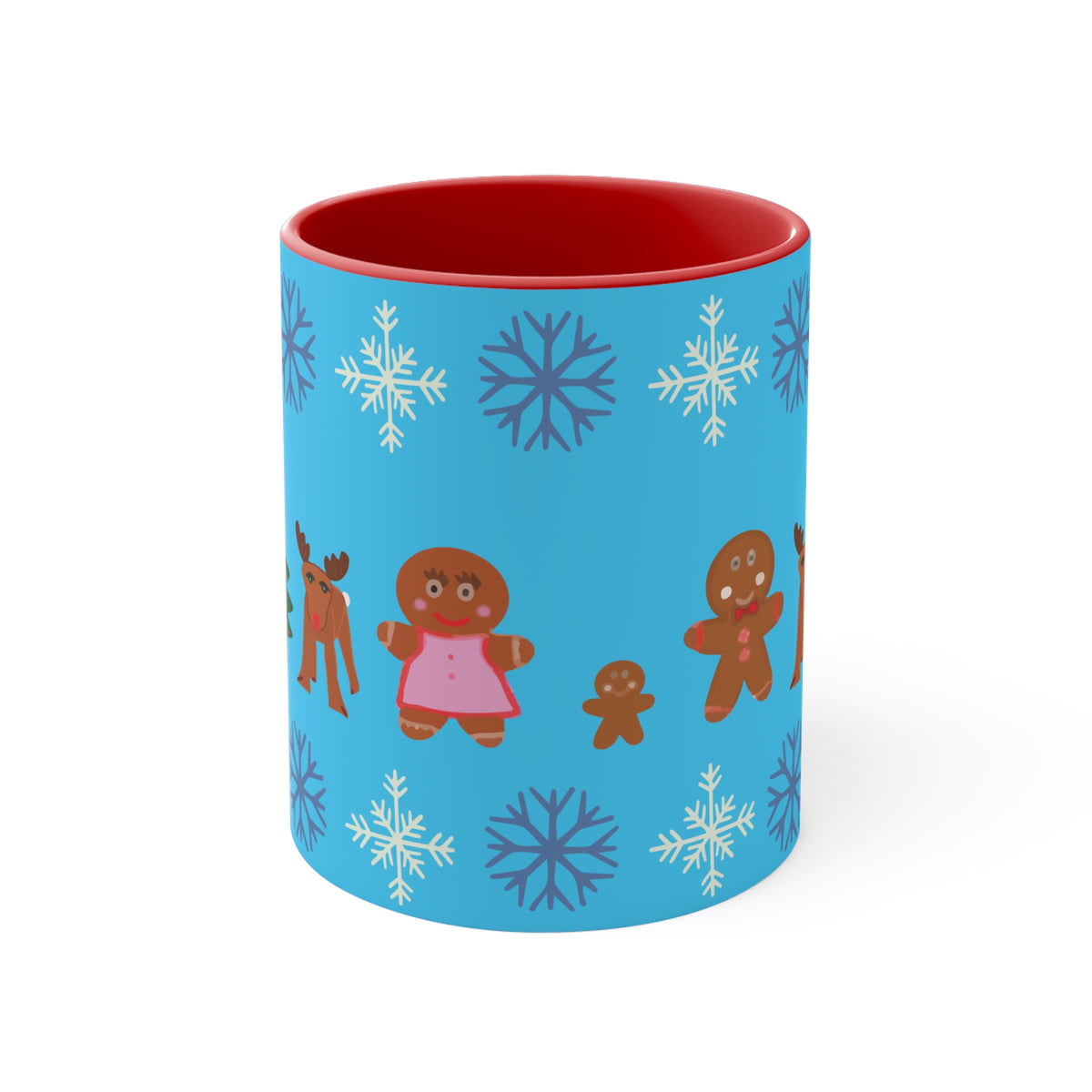 Gingerbread Family and Snowflake Holiday Mug