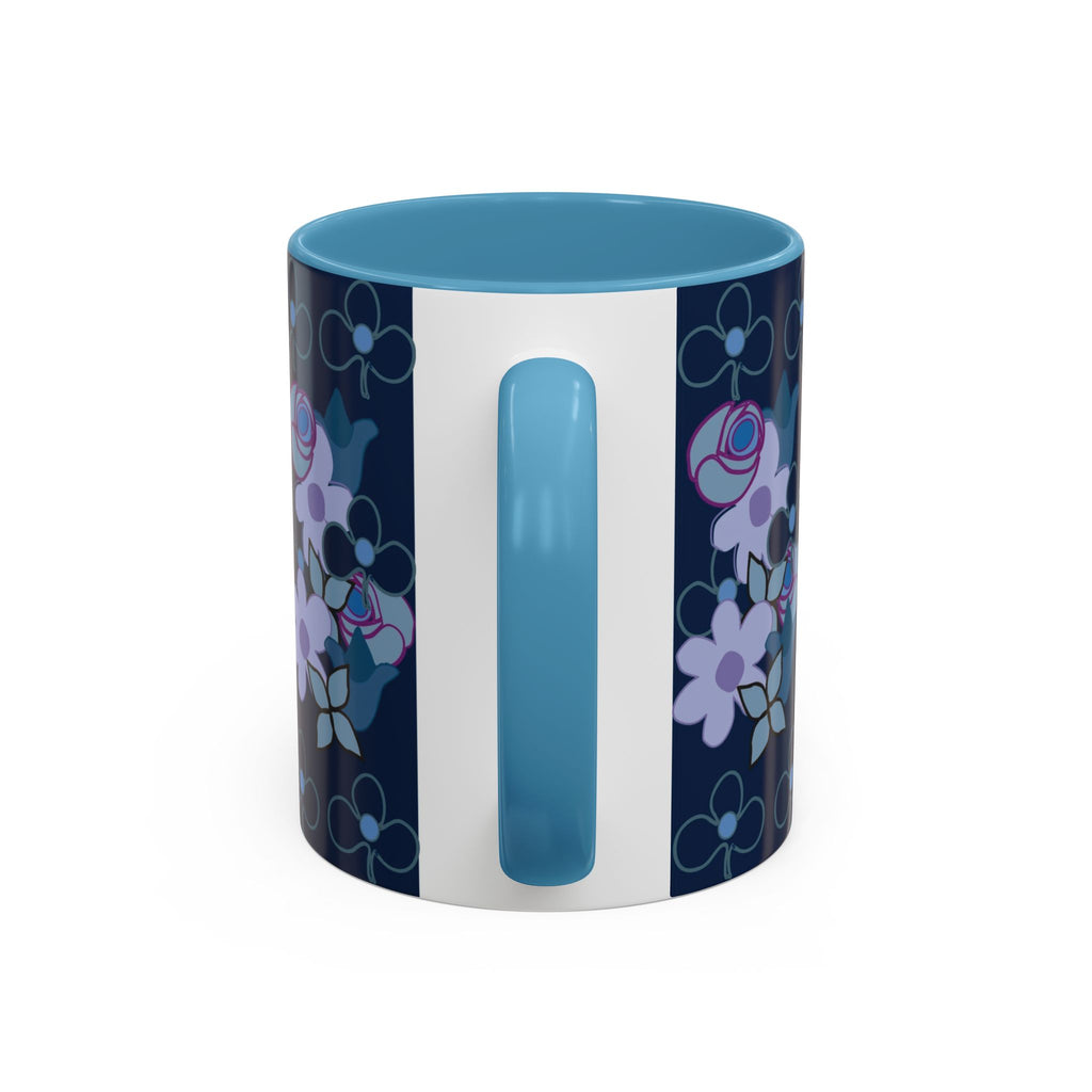 Floral Accent Coffee Mug, Elegant Tea Cup, Gift for Her, Rose Design Mug, Home Decor Coffee Cup, Birthday Present, Flower Lover Gift