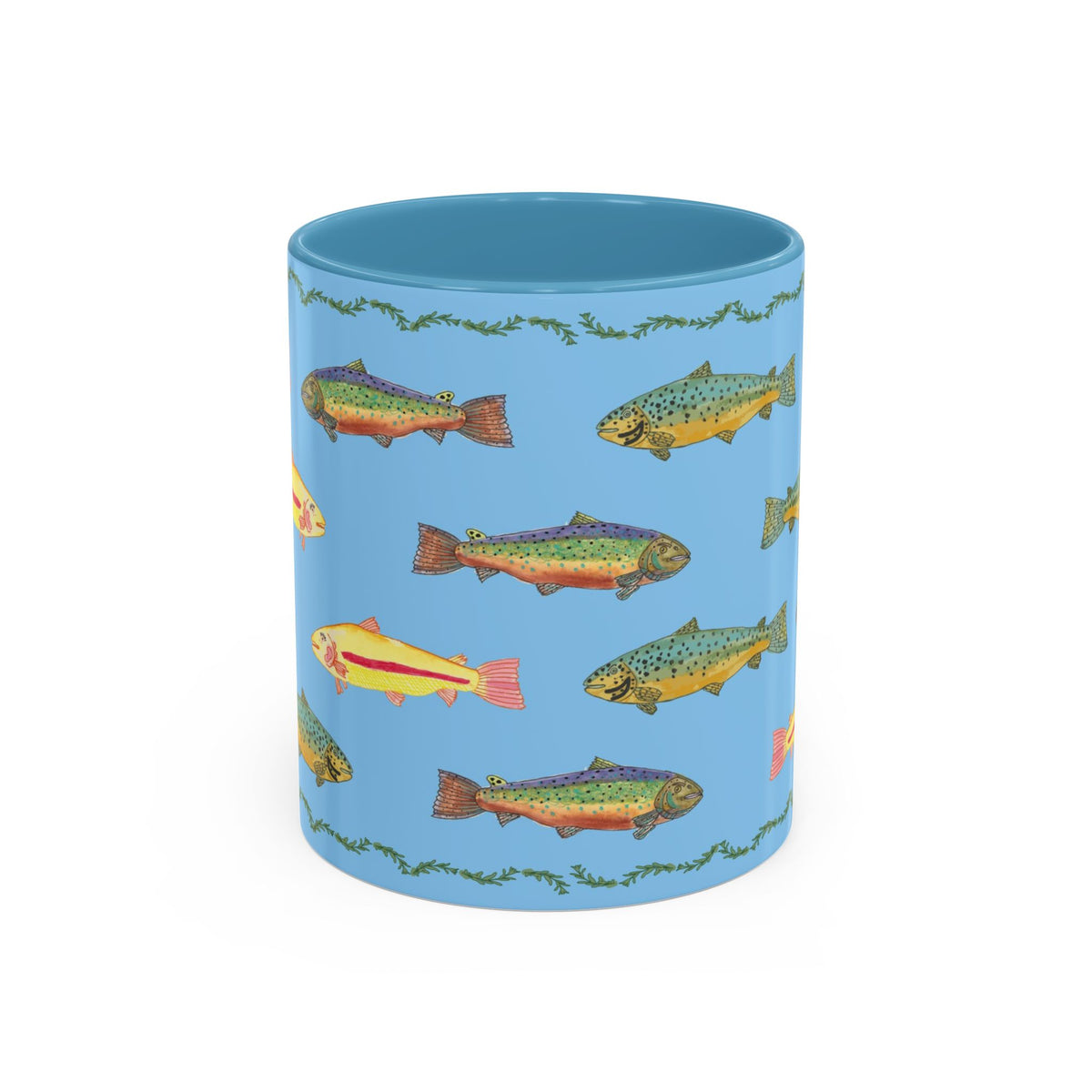 Rainbow Trout Pattern Mug | Accent Coffee Mug