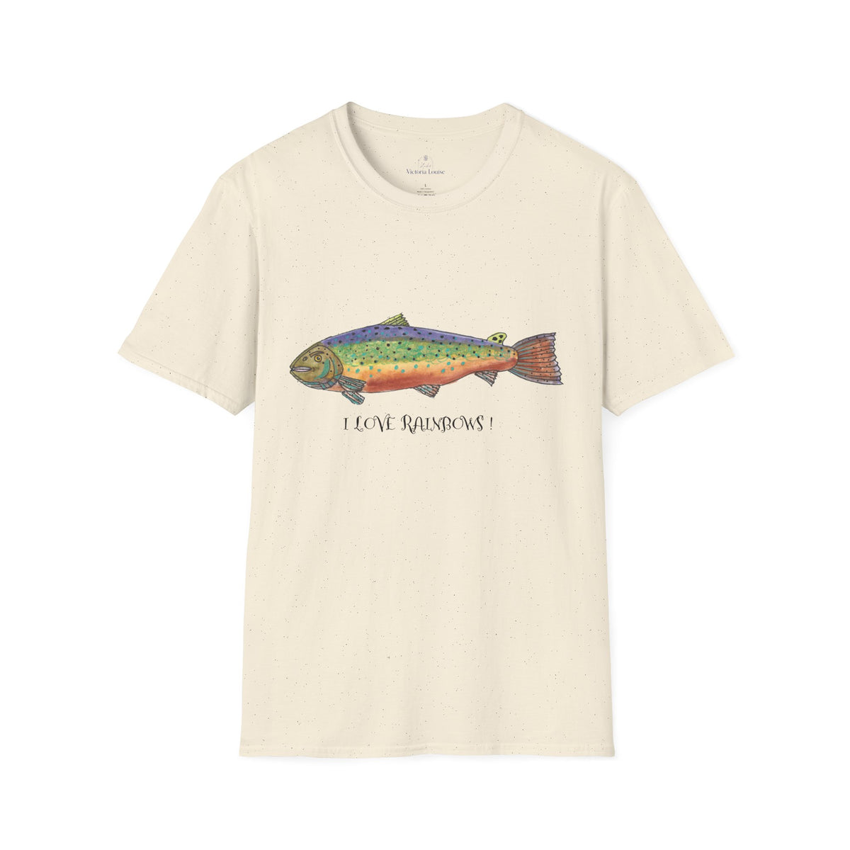 Rainbow Trout Illustration T-Shirt | with " I Love Rainbows "