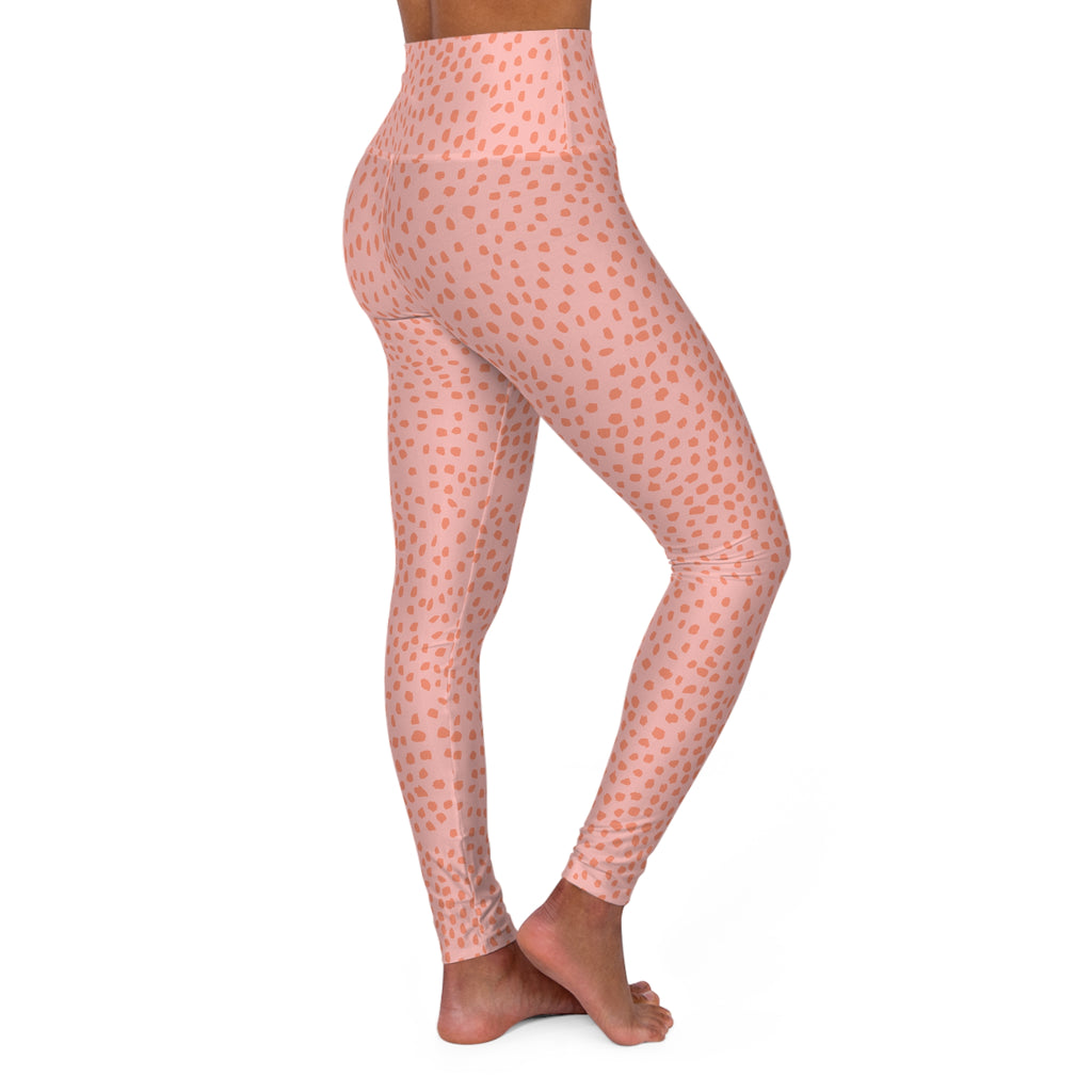Pink Trout Spot  Hand Designed  High Waisted Leggings