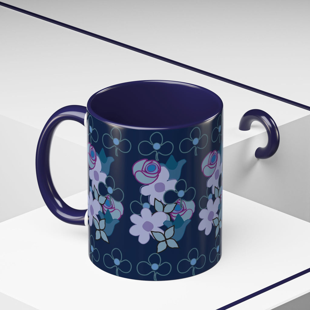 Floral Accent Coffee Mug, Elegant Tea Cup, Gift for Her, Rose Design Mug, Home Decor Coffee Cup, Birthday Present, Flower Lover Gift