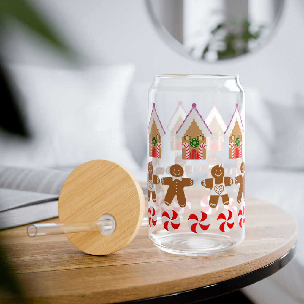 Gingerbread Houses and Cookies Sipper Glass