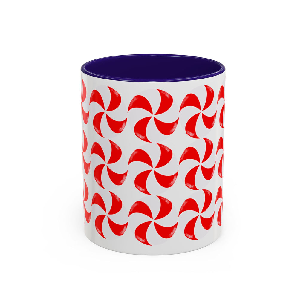 Red Peppermint Swirl Pattern Mug | Ceramic Coffee Cup